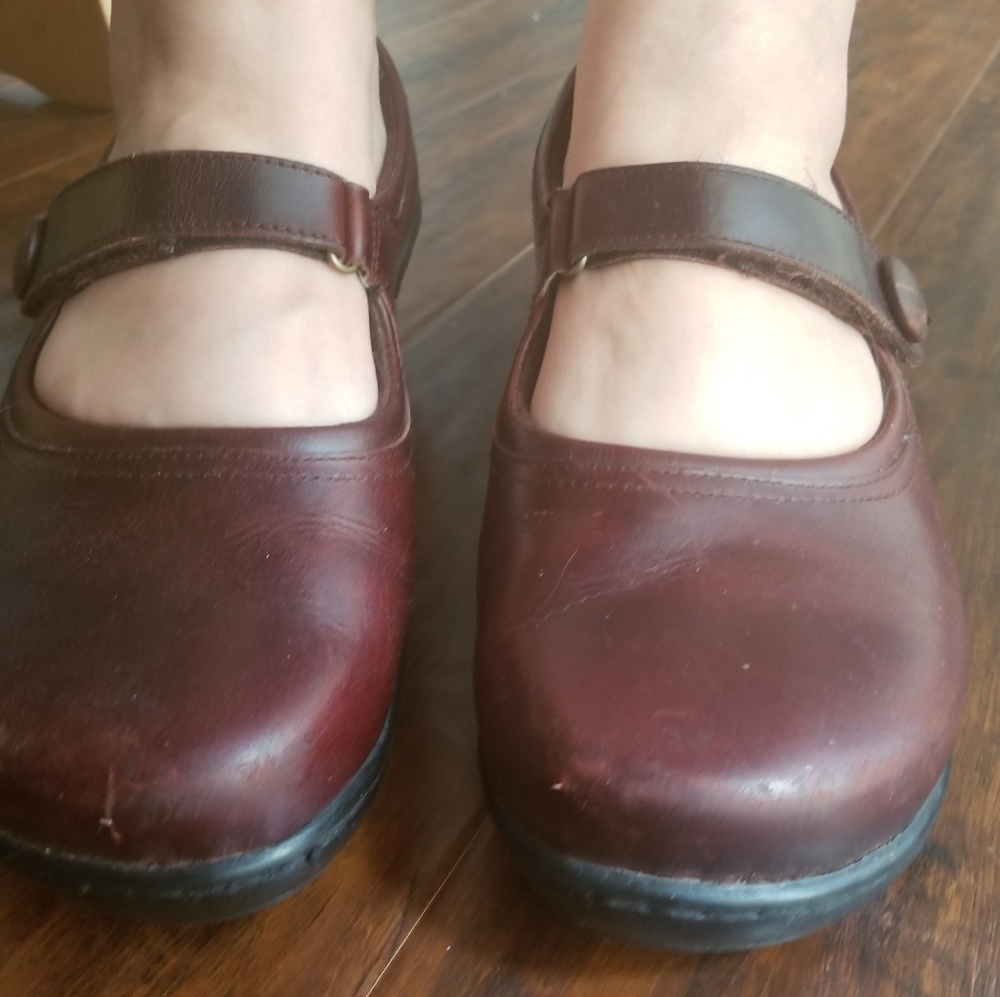 Klogs Brown Mary Jane Velcro Strap